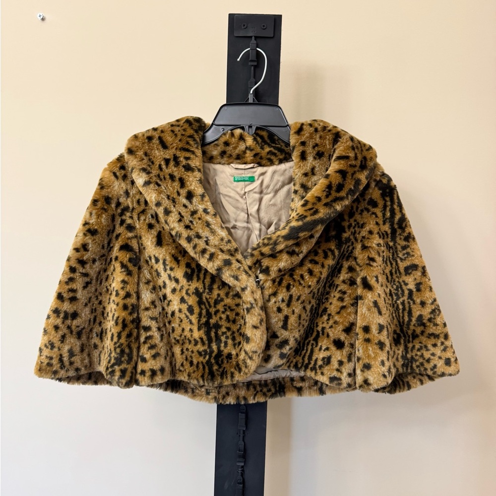 United Colors Of Benetton Brown Faux Fur Cape